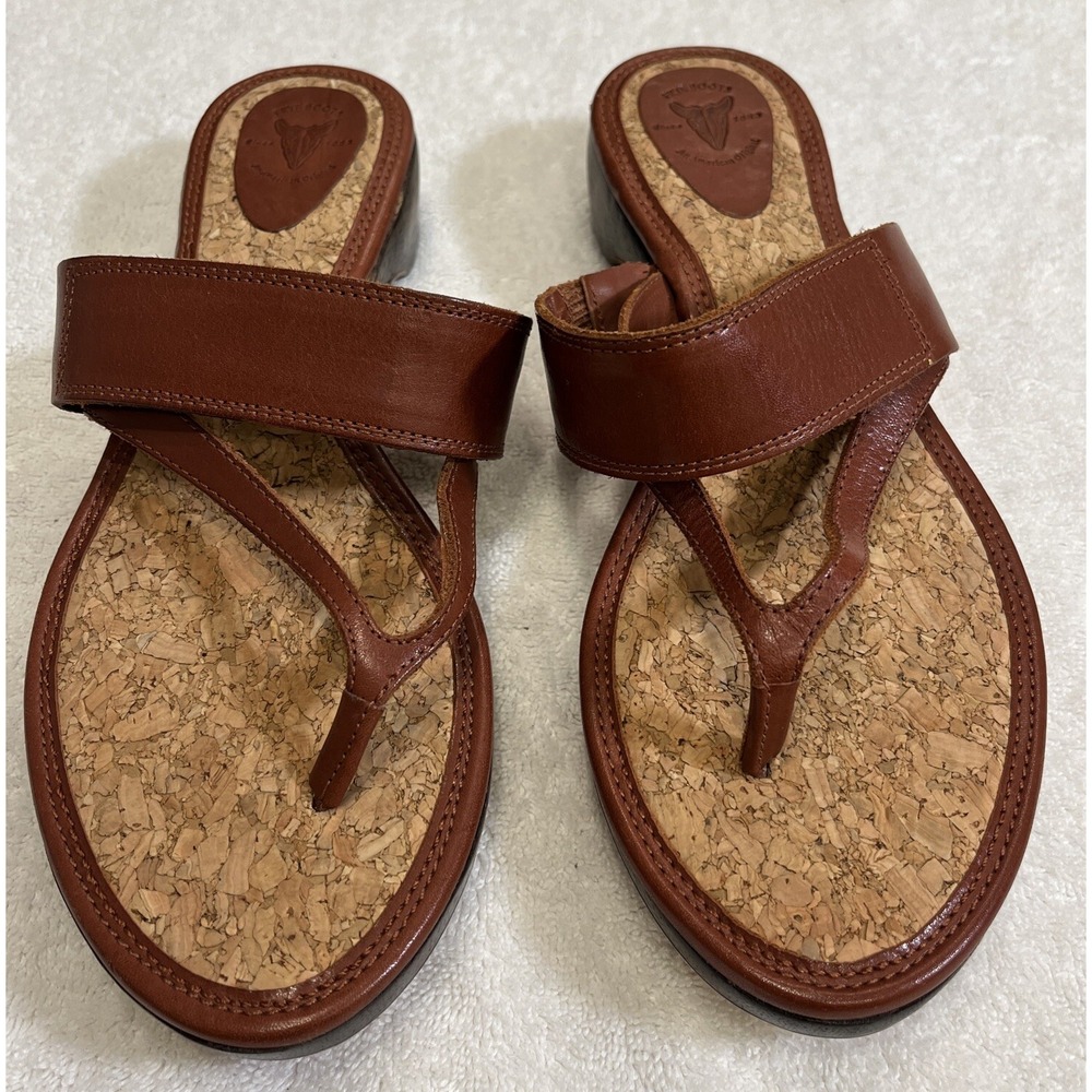 Frye Boots Chelsea‎ Thong Brown Burgundy Sandals 7.5M Slip On